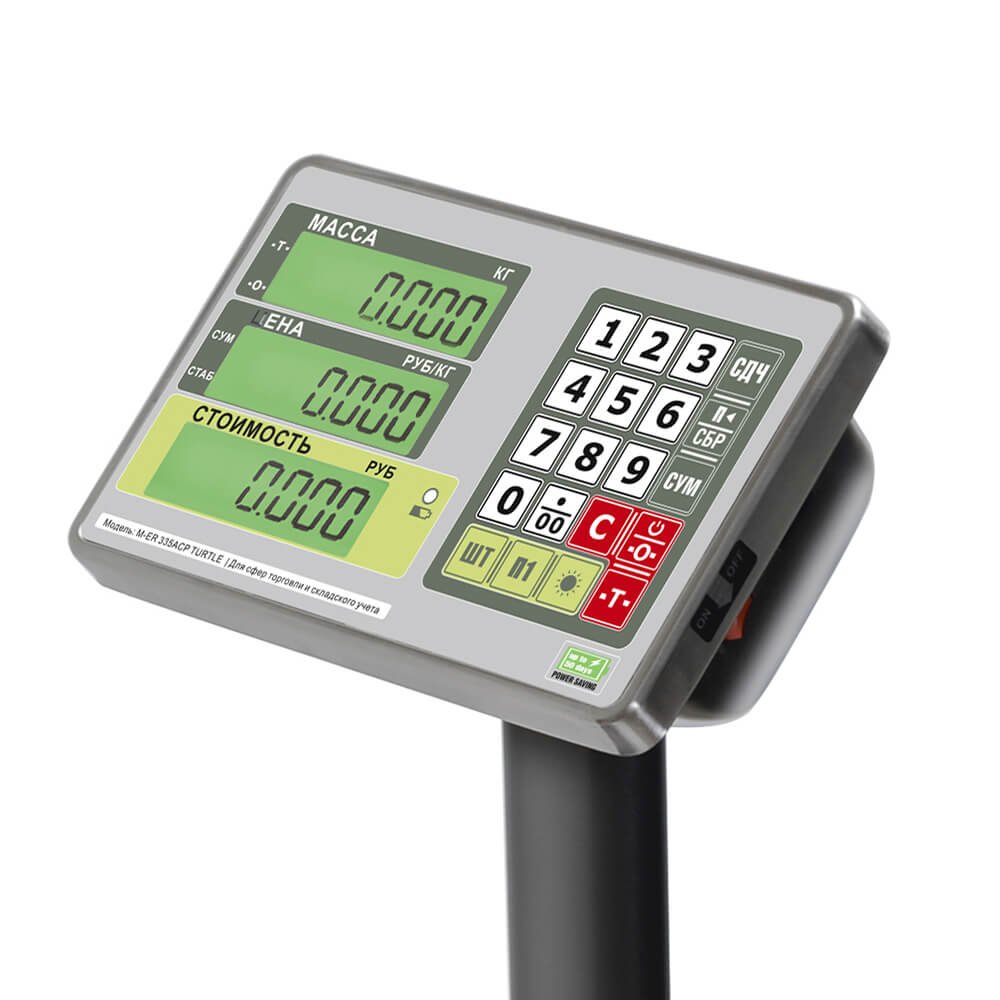 Торговые напольные весы M-ER 335 ACPU-60.10/20 "TURTLE" с расчетом стоимости товара LCD — фото 5