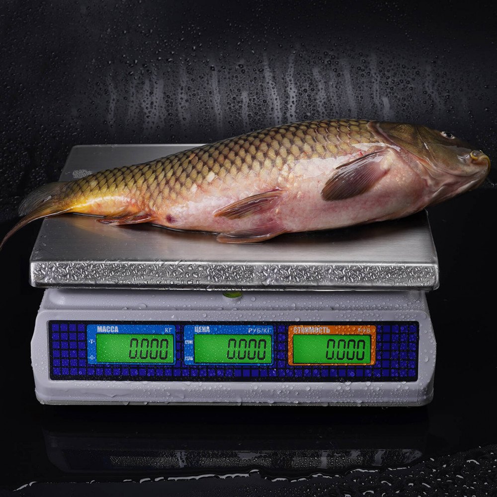 Торговые настольные весы M-ER 329 AC-15.2 IP68 "Fisher" LСD — фото 5