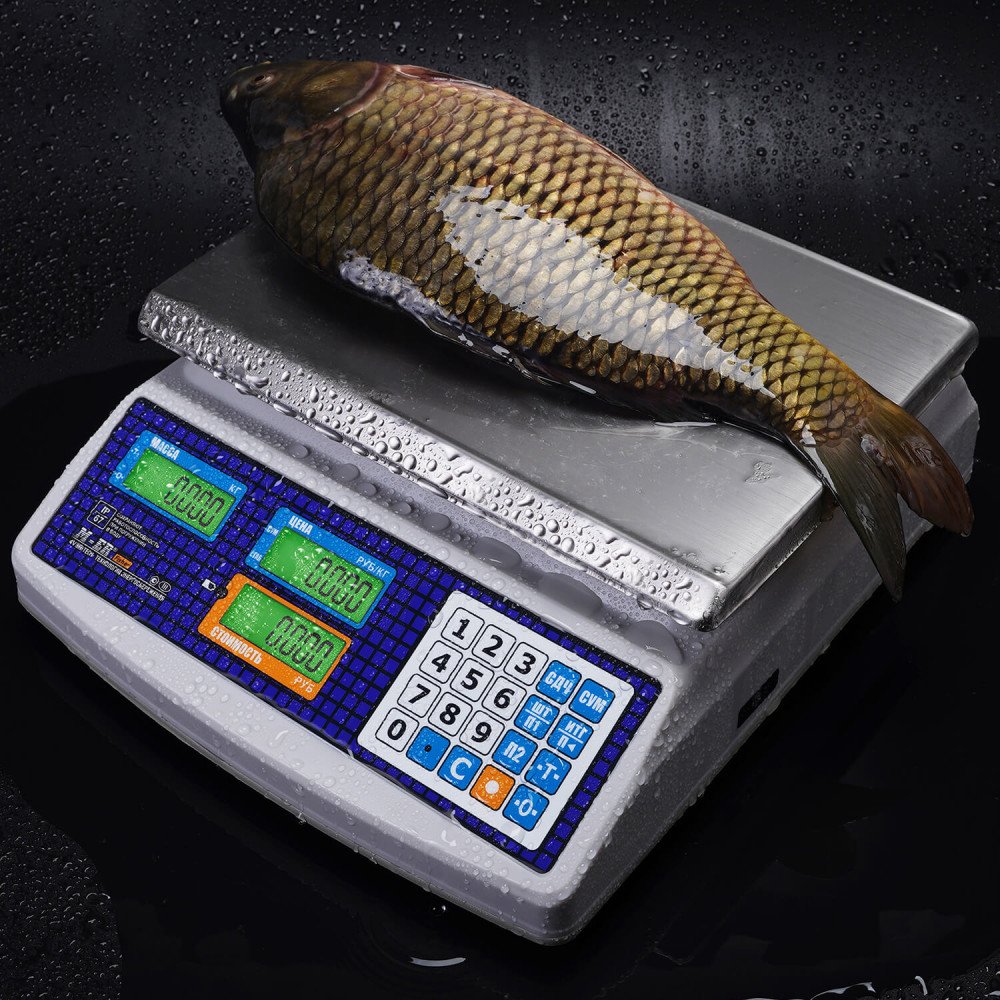 Торговые настольные весы M-ER 329 AC-32.5 IP67 "Fisher" LСD — фото 6
