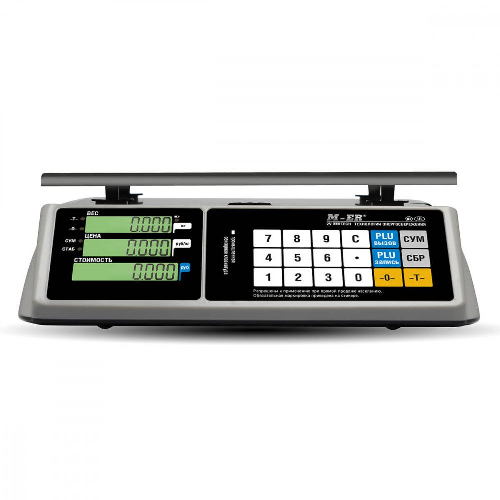 Savdo stoli tarozilari M-ER 328 AC-32.5 "TOUCH-M" LCD RS232 va USB — 2-surat