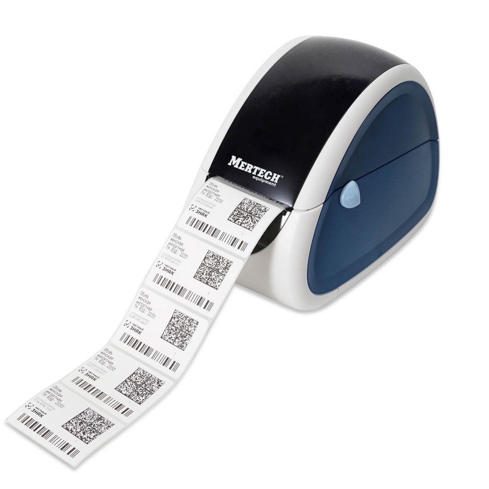 Termal yopishtiruvchi yorliqli printer MERTECH LP58 EVA RS232-USB White & blue — 3-surat