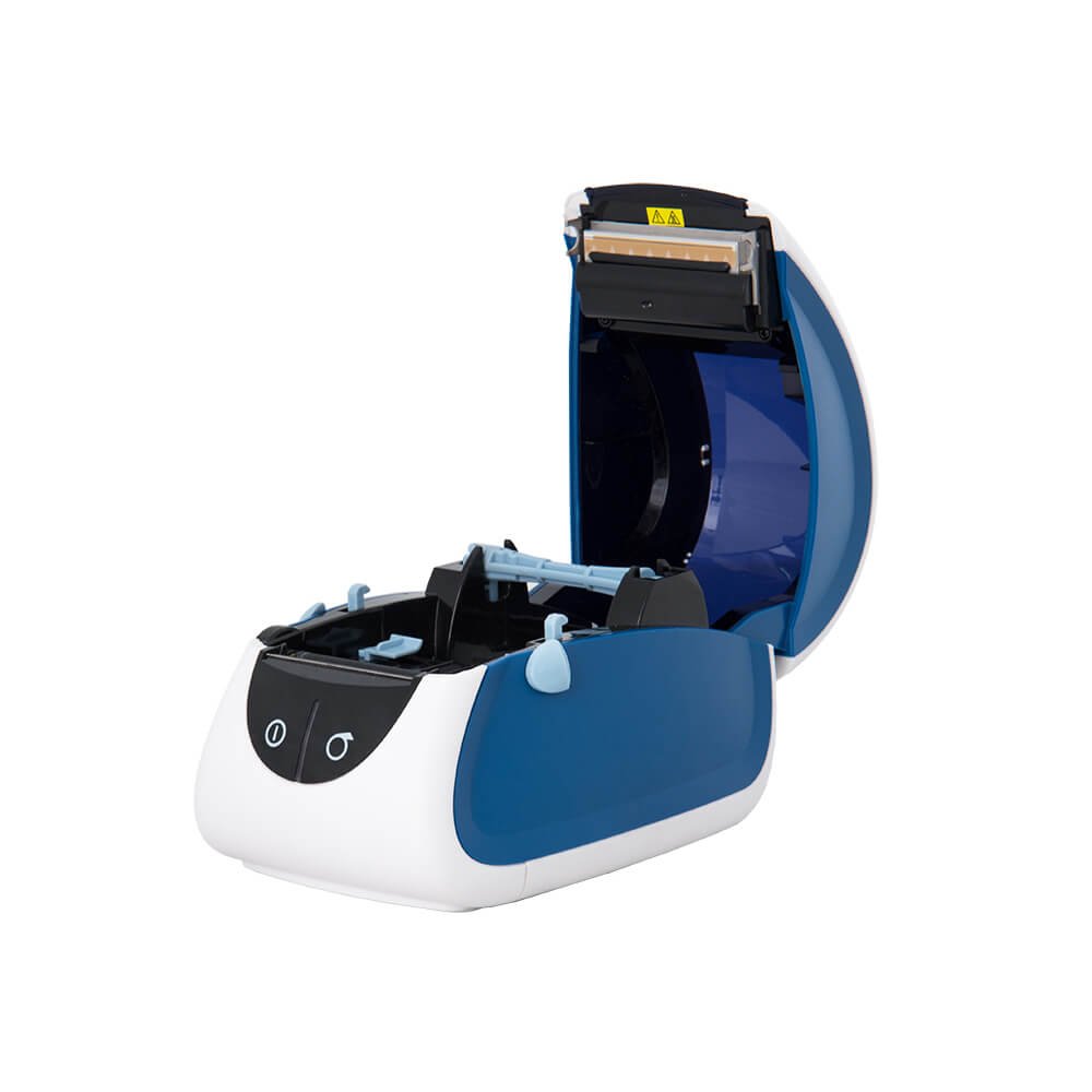 Termal yopishtiruvchi yorliqli printer MERTECH LP58 EVA RS232-USB White & blue — 2-surat