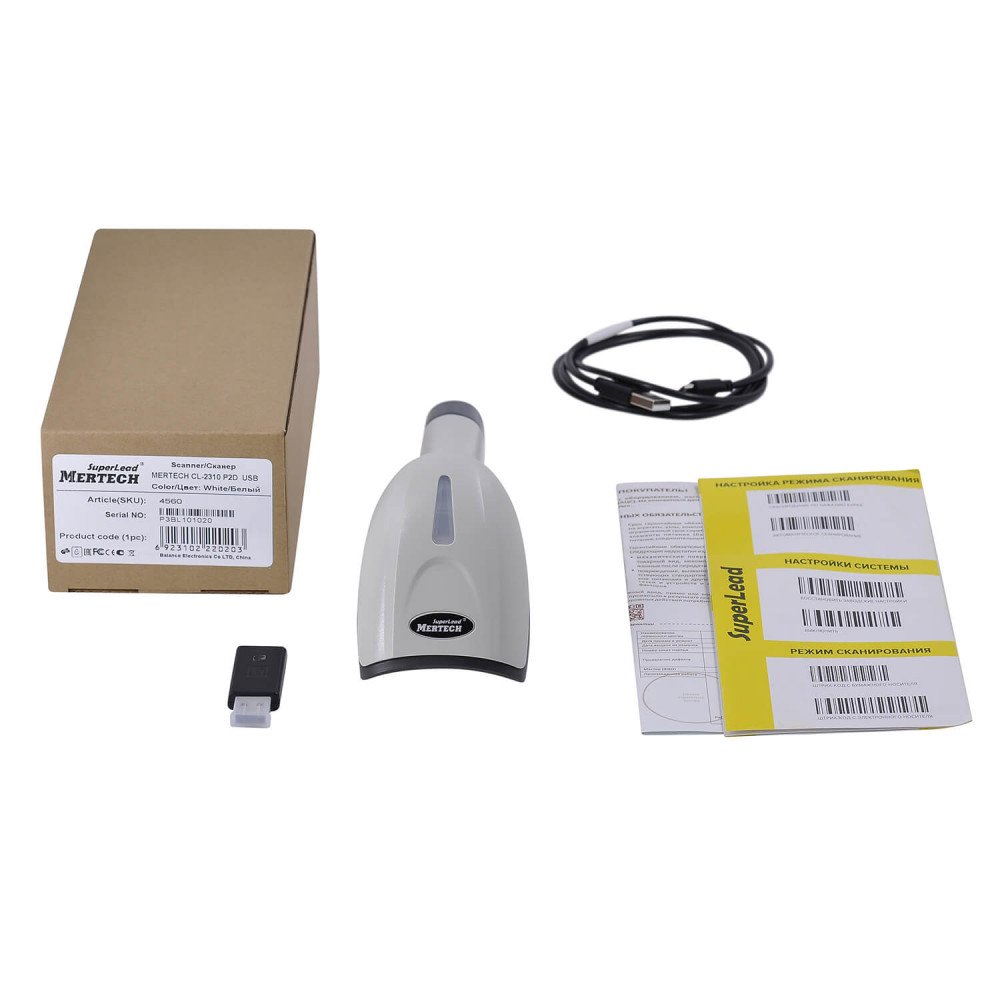 Simsiz shtrix-kod skaneri MERTECH CL-2320 BLE SPP Dongle P2D USB oq — 9-surat