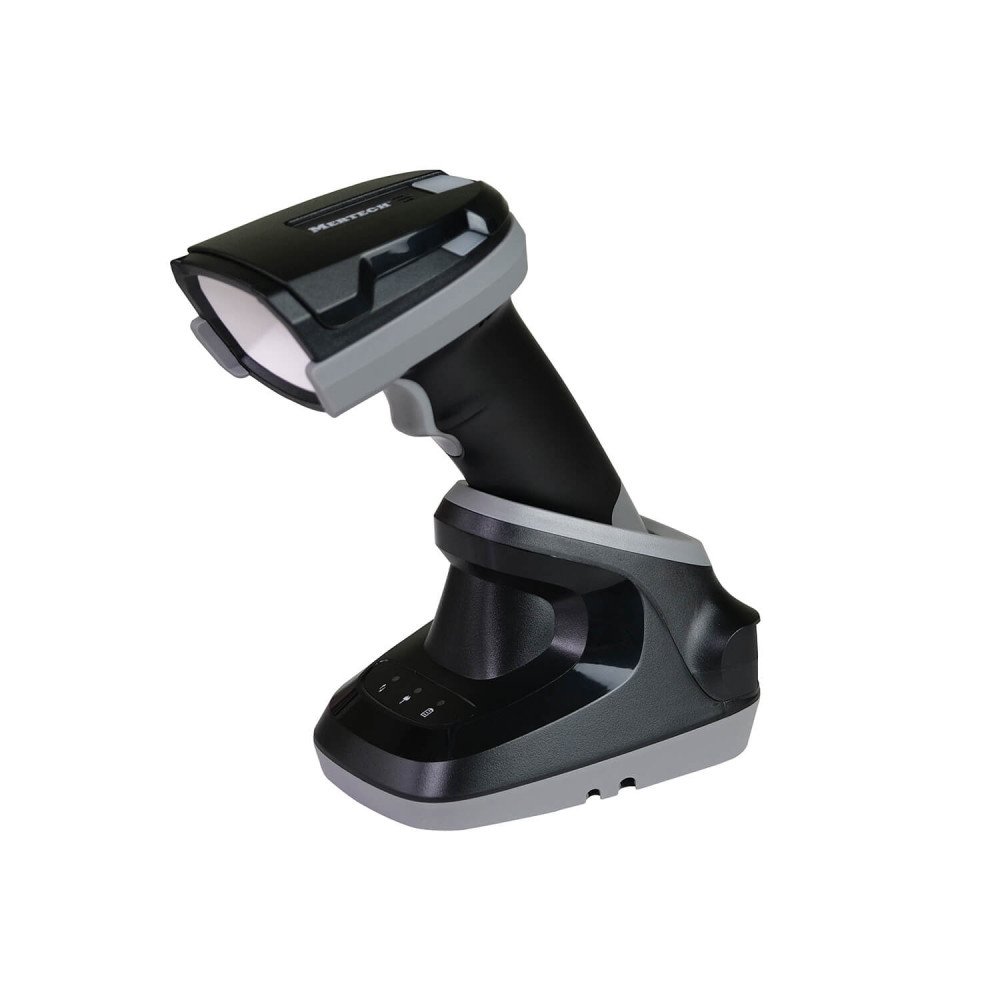 To'plam: Simsiz shtrix-kod skaneri MERTECH CL-2425 Ai HR 2Core XLaser BLE SPP Dongle P2D USB Black + Cradle