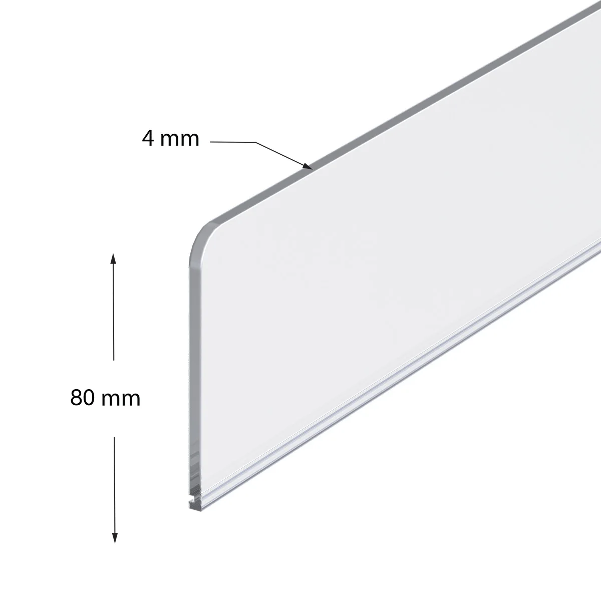 FR-RISER80 plastik old cheklagich, balandligi 80 mm, uzunligi 1000 mm — 4-surat