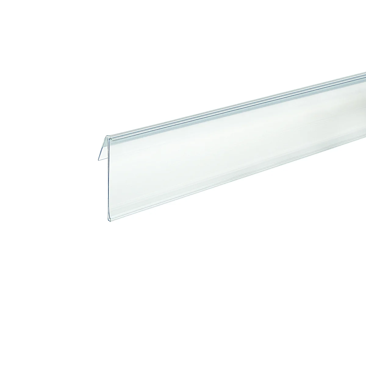 O‘z-o‘zidan yopishtiruvchi tokcha narx yorlig‘i ushlagichi NO60 shaffof, 1250 mm