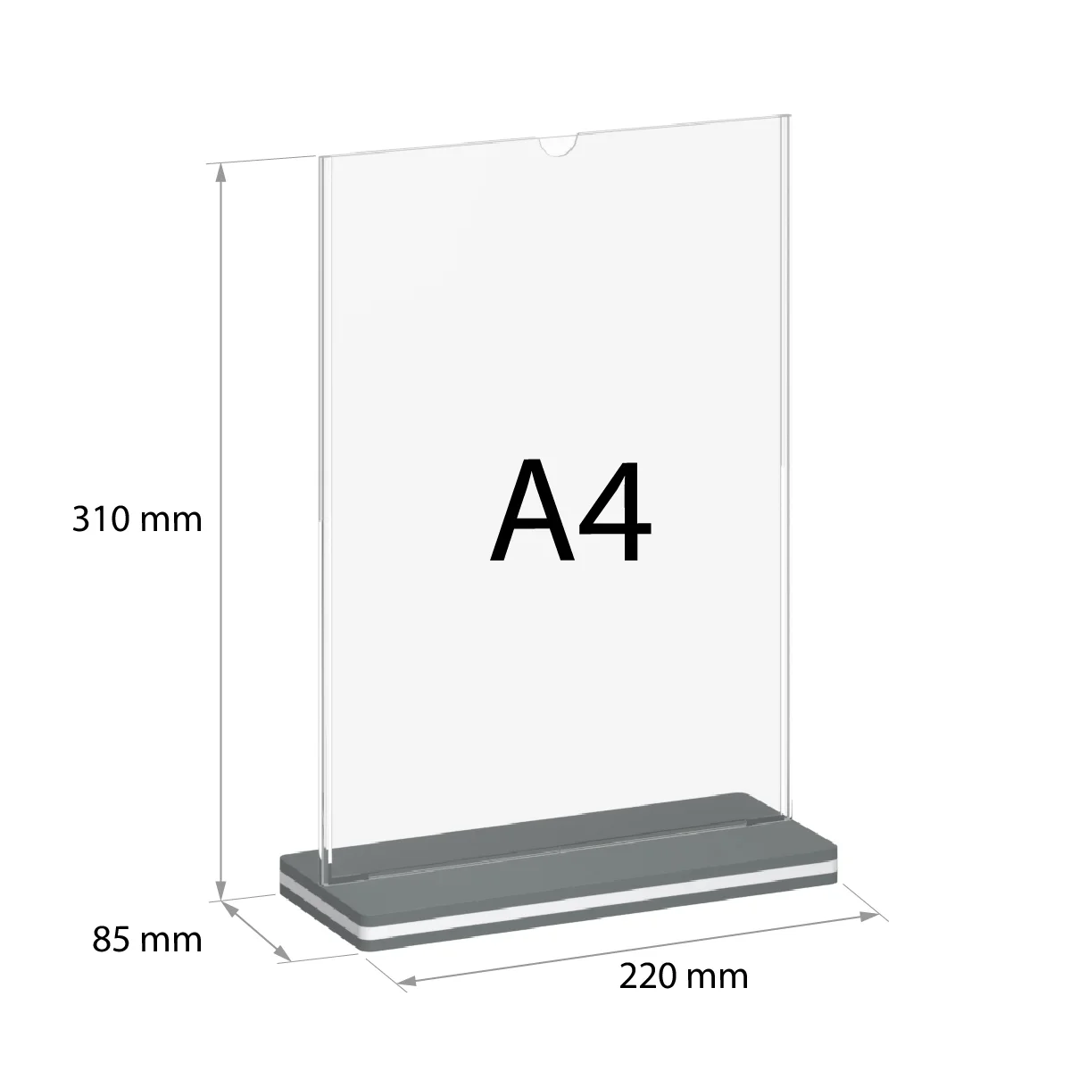 SIGNHOLDER T-stand A4 menyu ushlagichi, tagligi kulrang — 5-surat