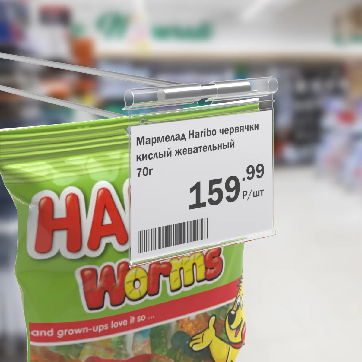 VH60 ilgakka o‘rnatiladigan narx yorlig‘i ushlagichi, shaffof, 80 mm — 2-surat