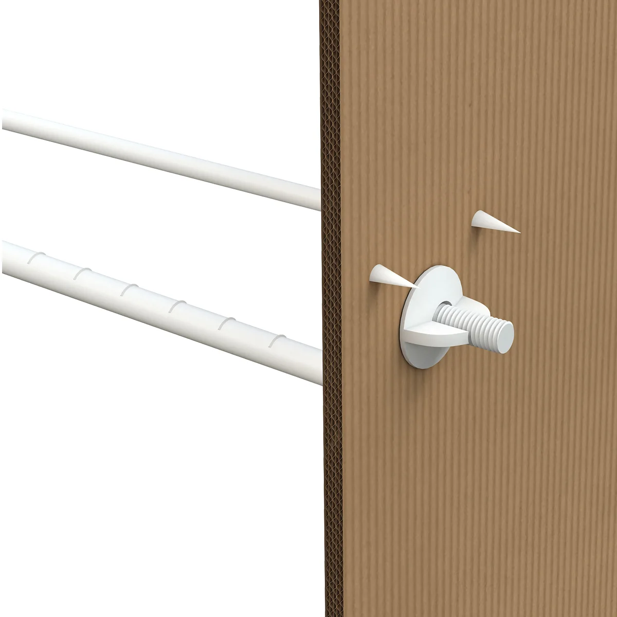 Yakka ilgak SINGLE HOOK-SCR-150, oq, karton uchun, vintli, uzunligi 150 mm — 3-surat
