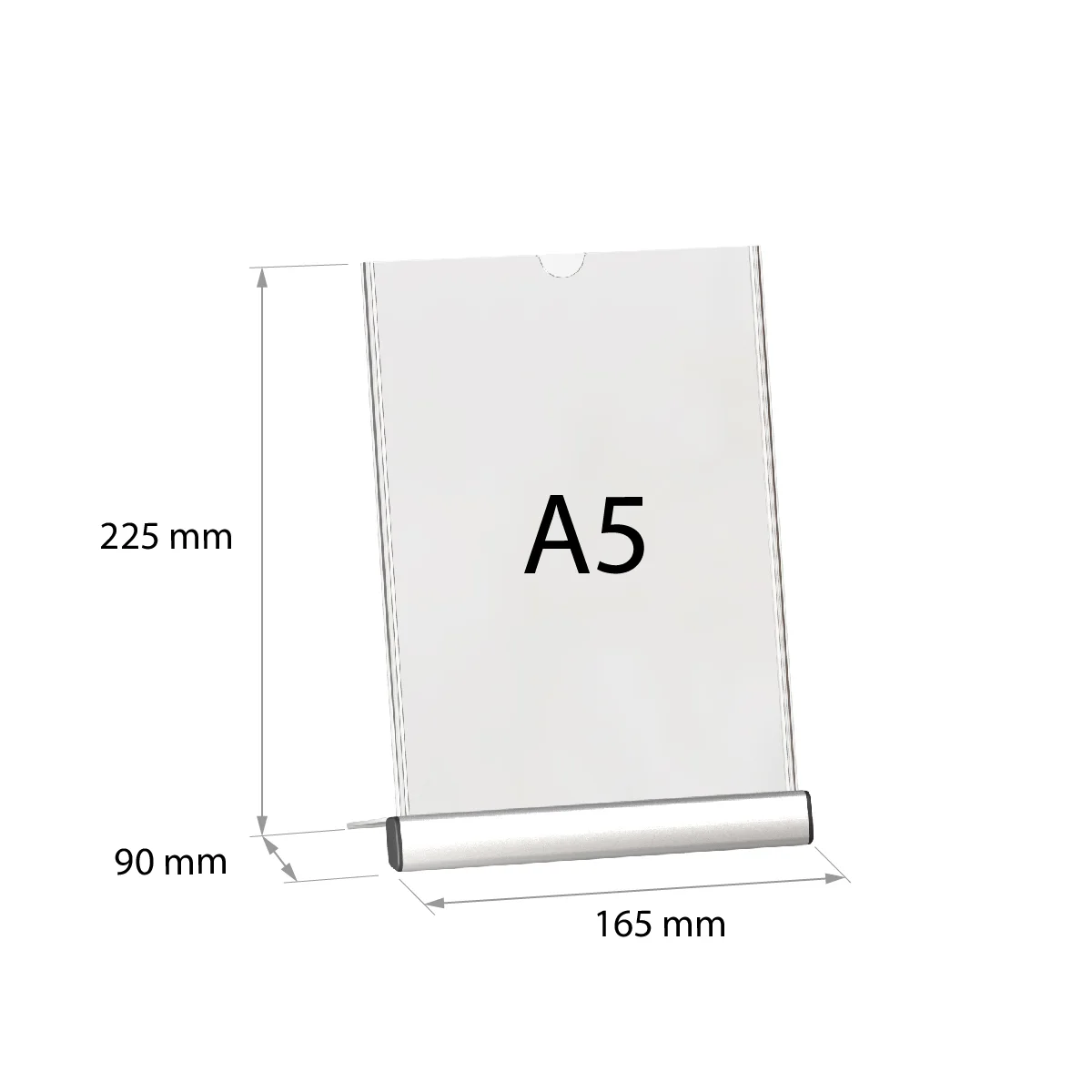 SIGNHOLDER ALU-stand A5 menyu ushlagichi, tagligi kulrang — 5-surat