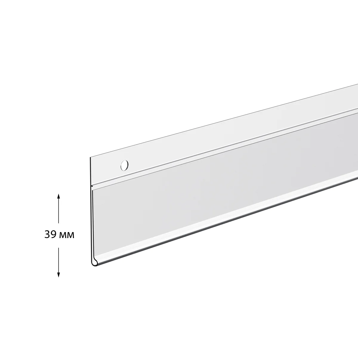DBH39 narx yorlig‘i ushlagichi, shaffof, 1000 mm — 3-surat