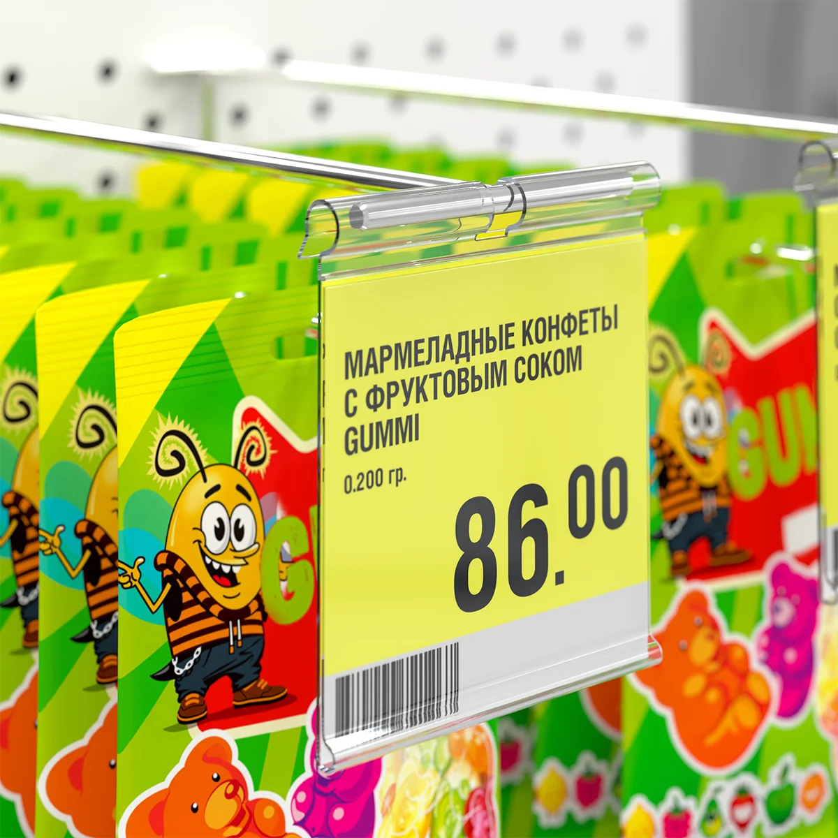 VH60 ilgakka o‘rnatiladigan narx yorlig‘i ushlagichi, shaffof, 62 mm — 2-surat