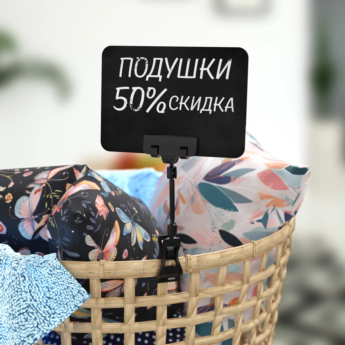 FX-CLAMP-SLIM, oyoqcha 50 mm, qora narx yorlig‘i ushlagichi — 2-surat
