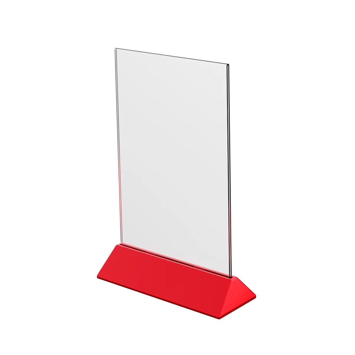 COLOR MENU HOLDER A5 akril cho‘ntakli menyu tagligi, tagligi qizil (qadoqda 20 dona)