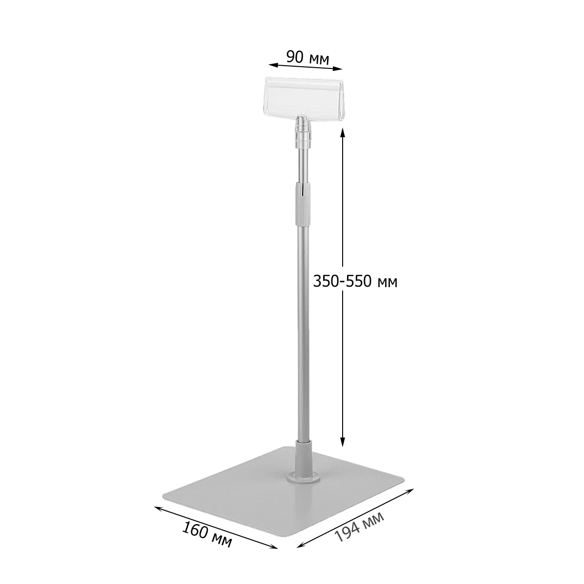 BASE-ML taglik va CB-FIX ushlagichli plakat stendi, 350-550 mm — 5-surat