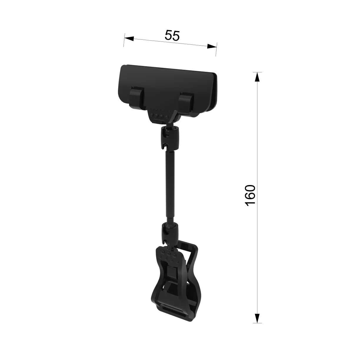 FX-CLAMP-SLIM, oyoqcha 50 mm, qora narx yorlig‘i ushlagichi — 3-surat