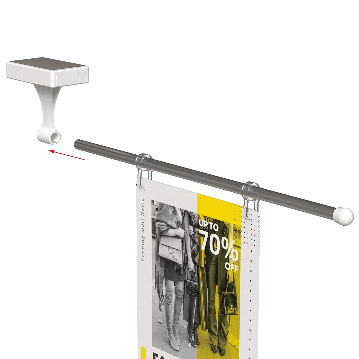 Держатель вывески магнитный MAG-FLEX-TUBE-I-2F без трубки — фото 2