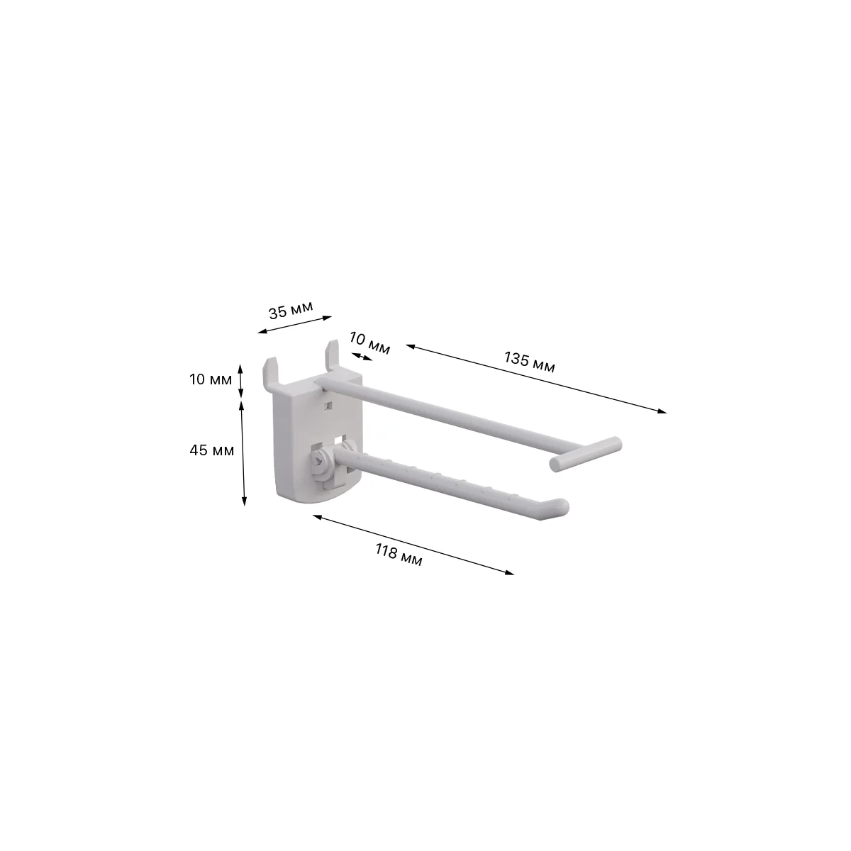 Yakka ilgak SINGLE HOOK-PH-CR-B-100 oq, karton uchun, uzunligi 100 mm — 4-surat