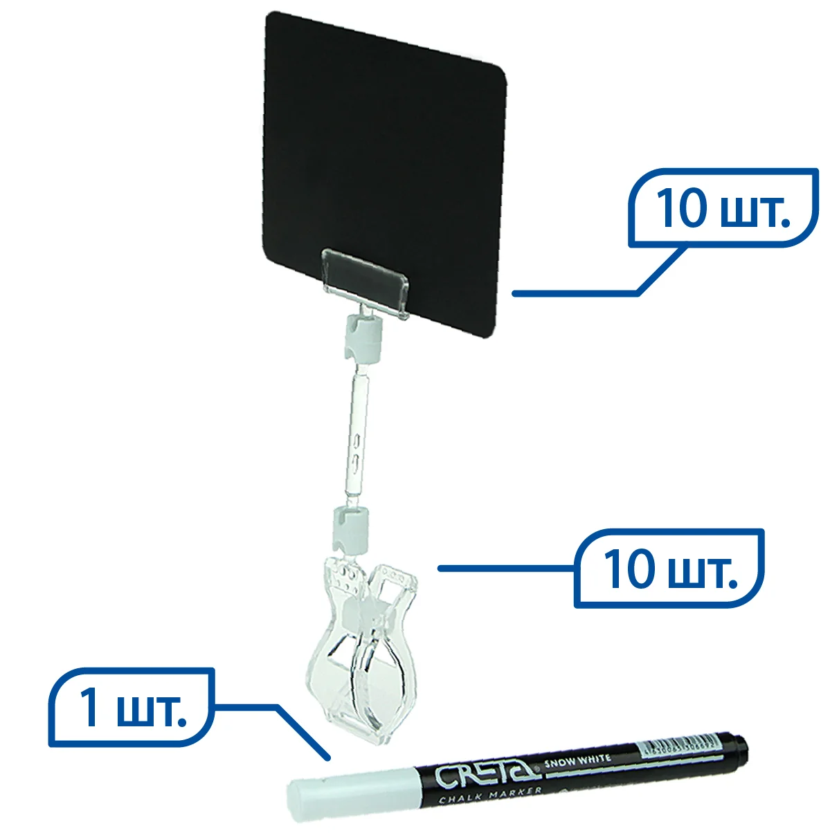 FX 50 mm shaffof narx yorlig‘i ushlagichi, A7 taxtachasi va marker bilan — 1-surat