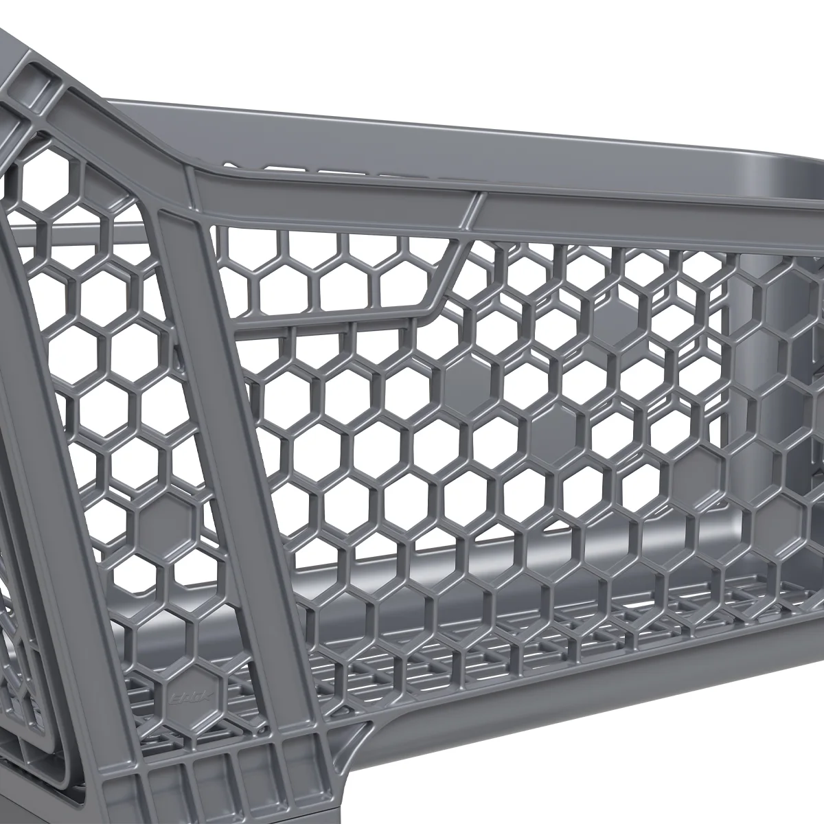 VIBE plastik xarid aravachasi, 60 litr, kulrang, orqa devori kulrang — 6-surat