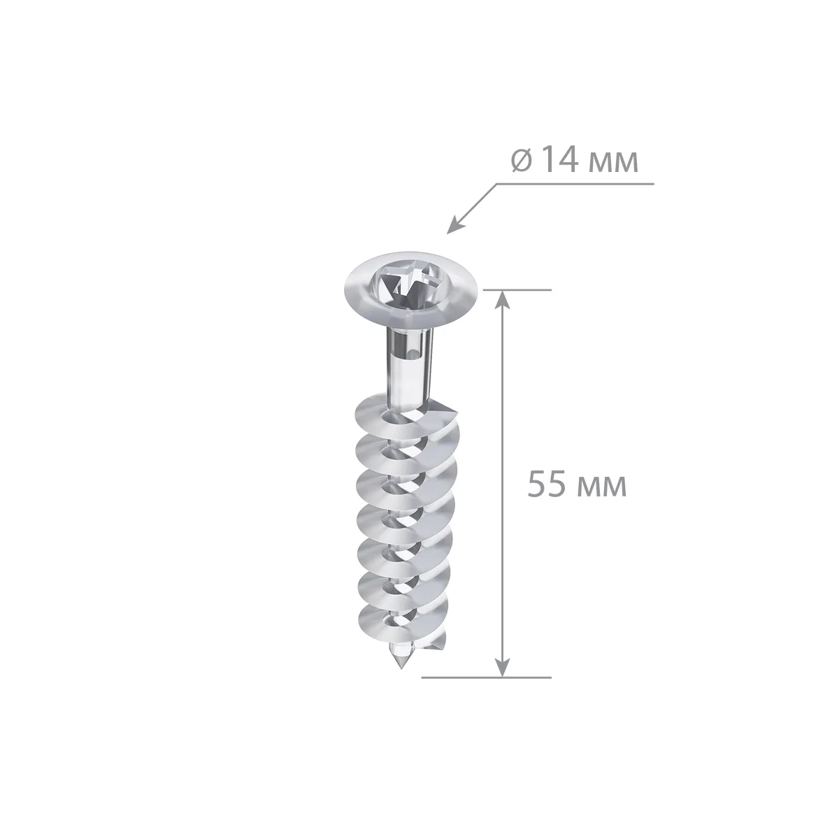 O‘zi rezba ochuvchi vint CB-SCREW, uzunligi 55 mm, rangi shaffof — 3-surat