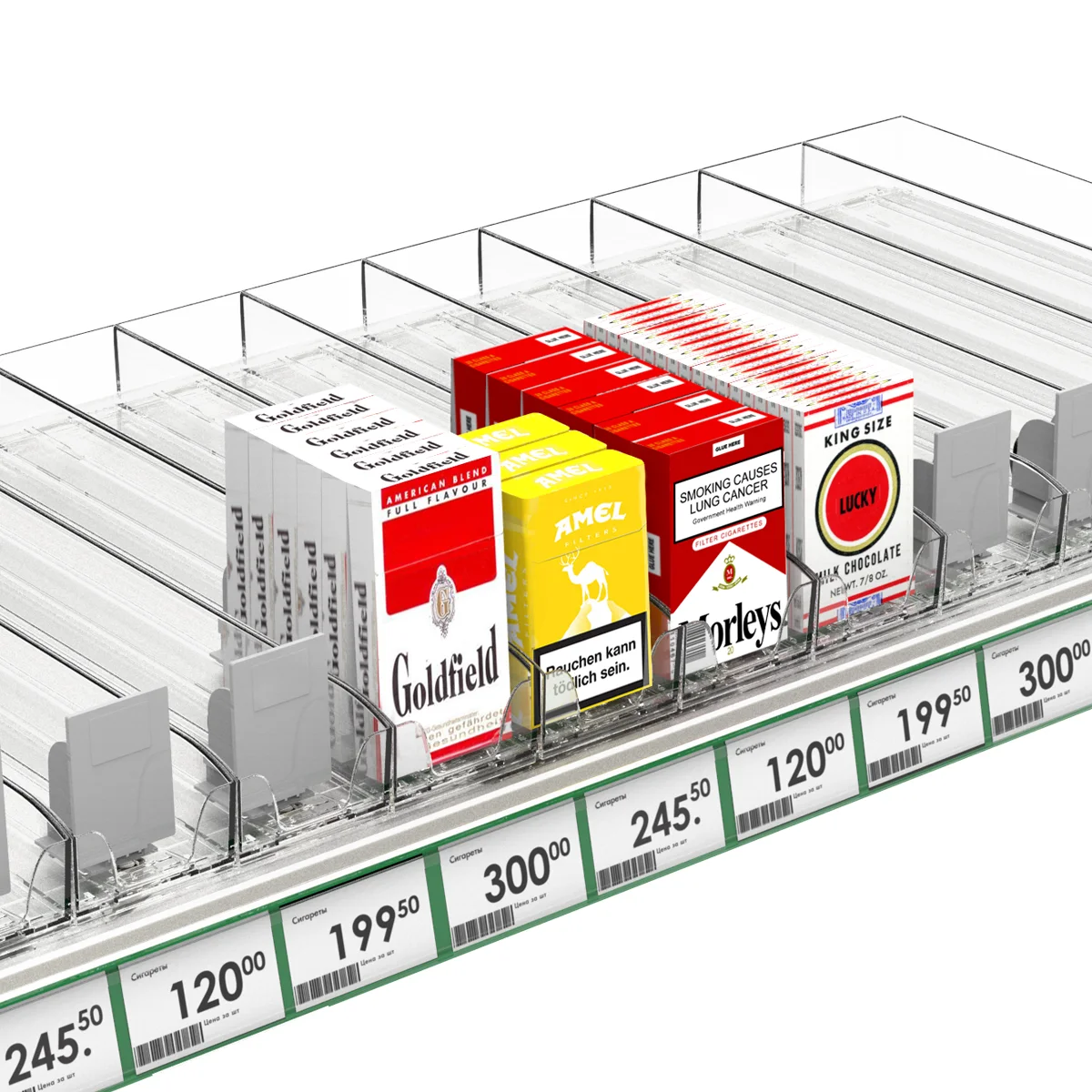 Лоток для сигарет SIG-TRAY, длина 385 мм, сила толкания 3N — фото 4