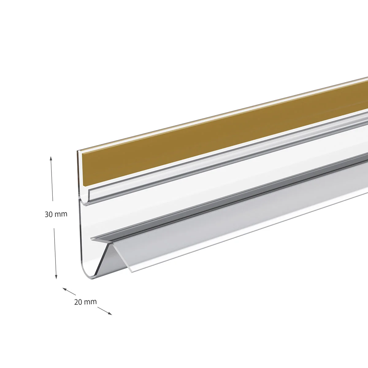 Nishab burchagini yaratish uchun profil ANGLE-SUPPORT-U shaffof, 988 mm — 6-surat