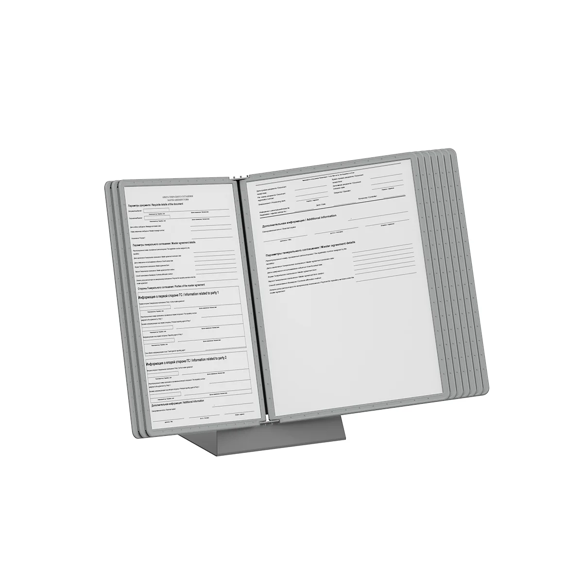 Перекидная система настольная DATALINE-ECO-10 с серыми рамками А4 — фото 1