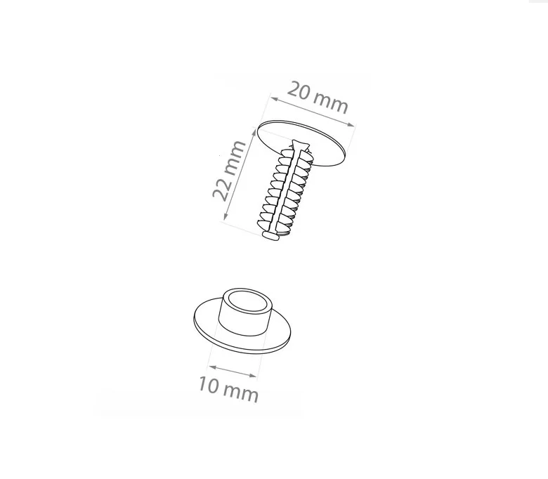 Universal perchin QUICK-SNAP 22 mm tekis qulfli, oq — 3-surat