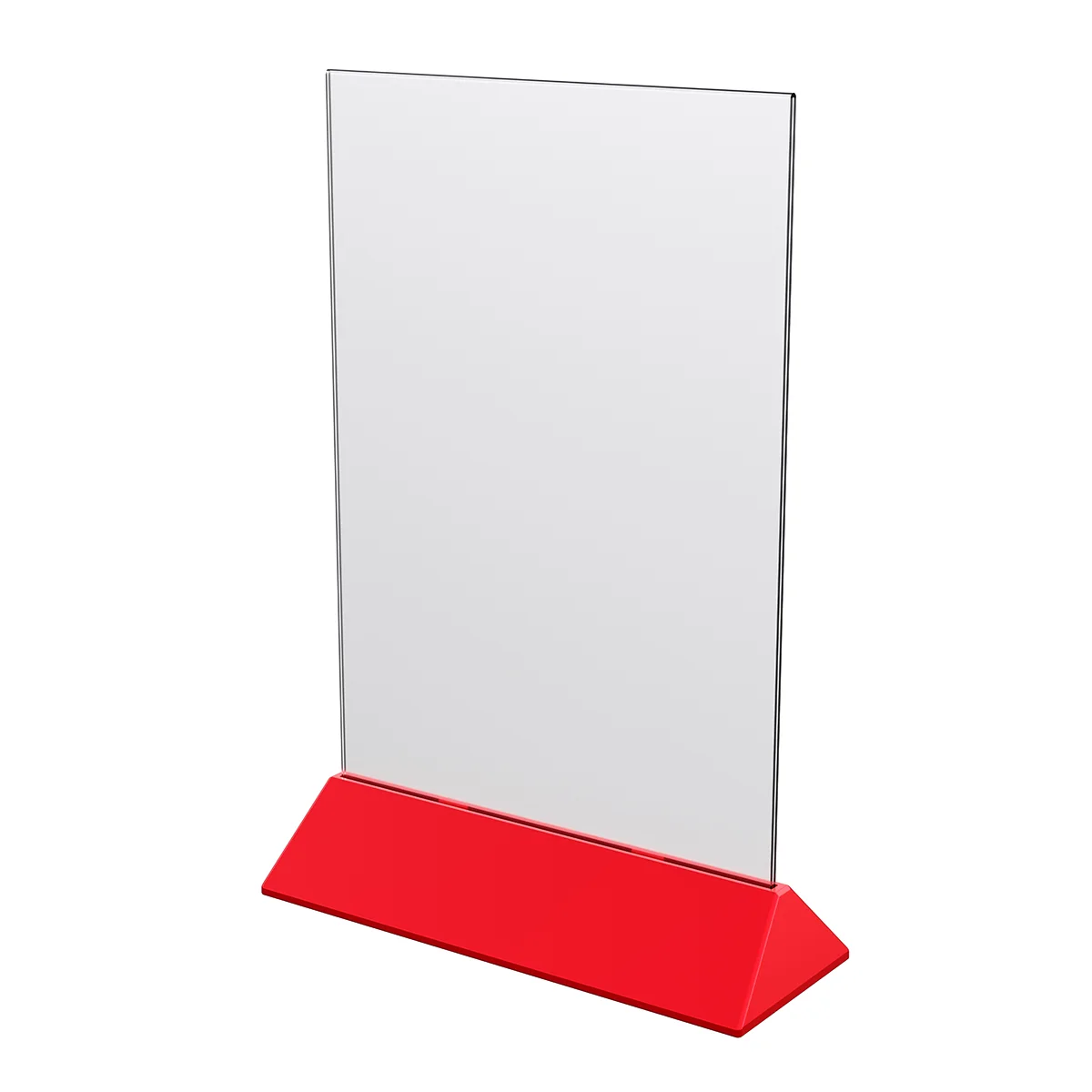 COLOR MENU HOLDER A4 akril cho‘ntakli menyu tagligi, tagligi qizil (qadoqda 10 dona)