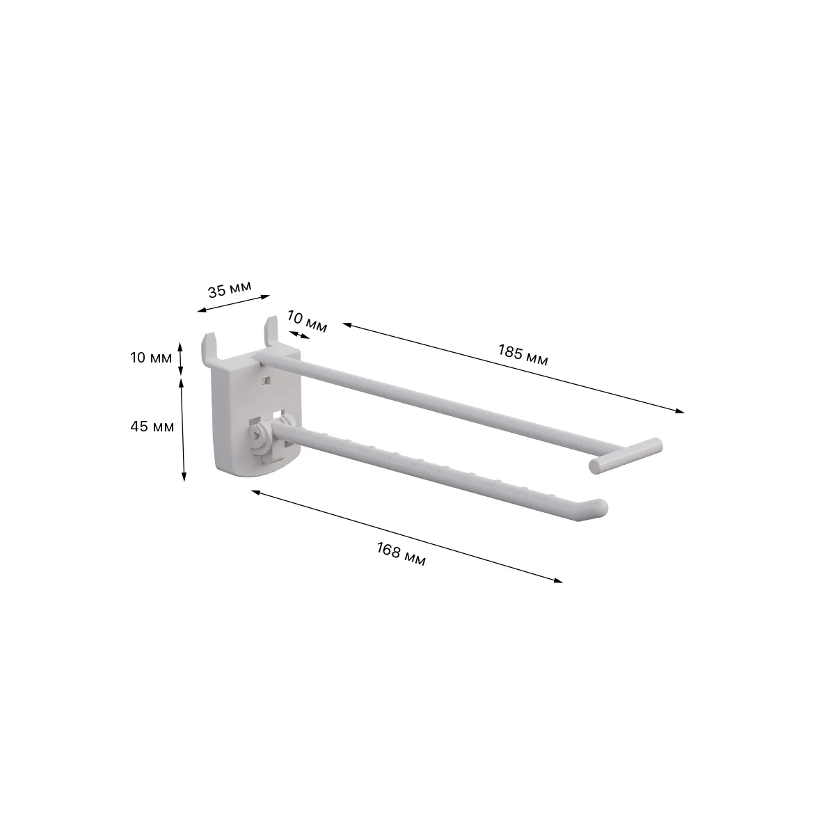 Yakka ilgak SINGLE HOOK-PH-CR-B-150 oq, karton uchun, uzunligi 150 mm — 4-surat