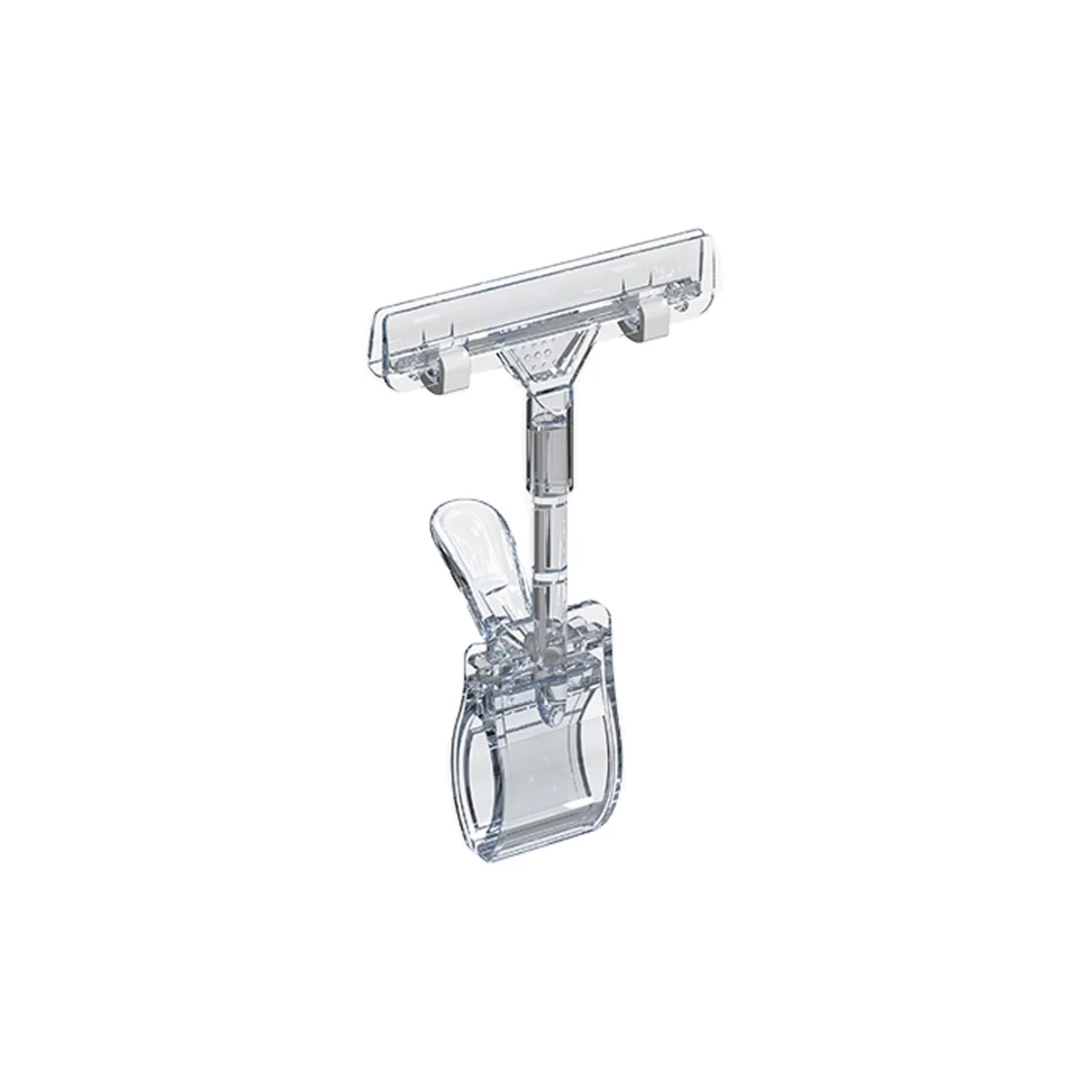 CLAMP-DBL 100 qisqichli narx yorlig‘i ushlagichi, shaffof