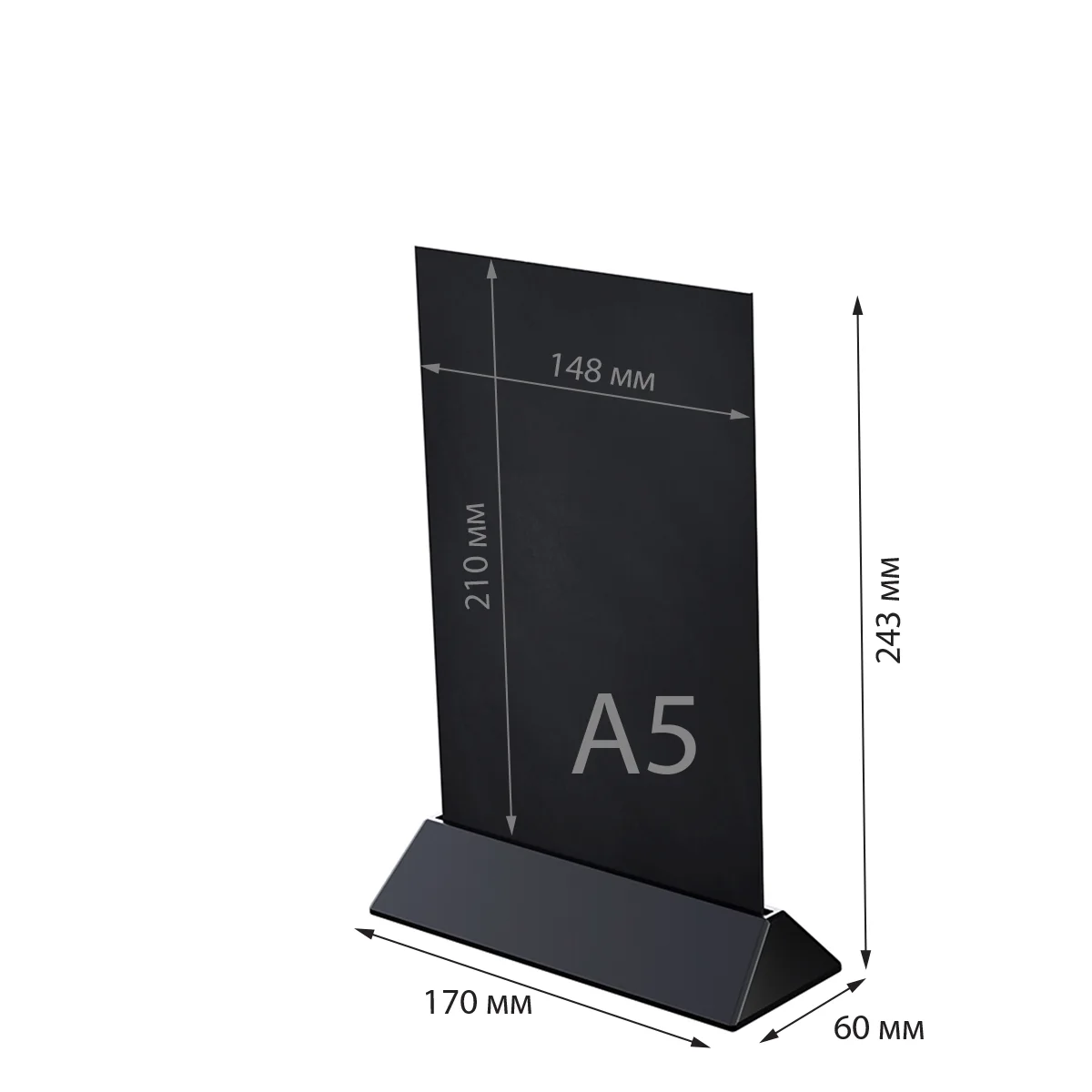 COLOR MENU BOARD A5 bo‘r taxtali stol usti lavhasi, tagligi qora (qadoqda 20 dona) — 4-surat