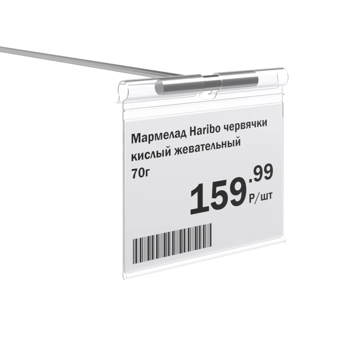 VH60 ilgakka o‘rnatiladigan narx yorlig‘i ushlagichi, shaffof, 80 mm — 3-surat