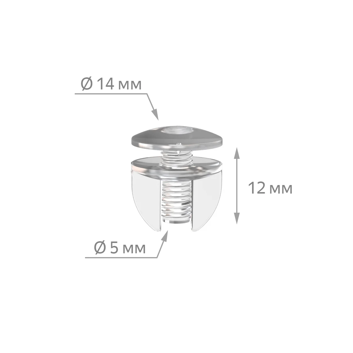 Quloqli plastik vint va gayka VIKING SCREW S-12, rangi shaffof — 4-surat