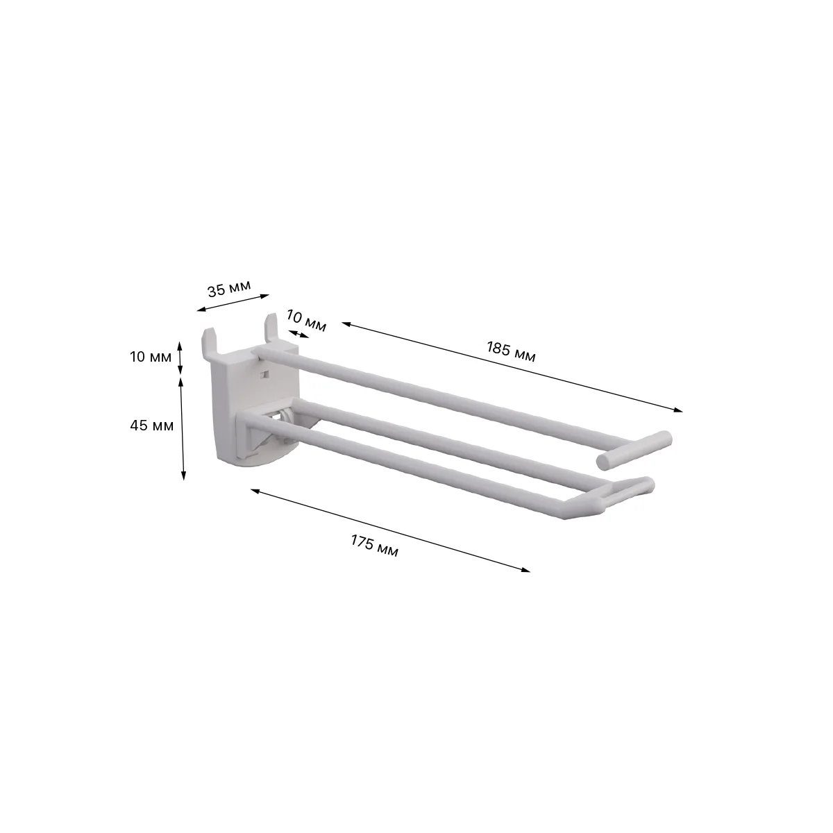 Qo‘sh ilgak DOUBLE HOOK-PH-CR-B-150 oq, karton uchun, uzunligi 150 mm — 4-surat