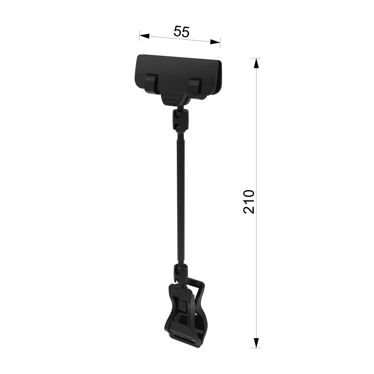 FX-CLAMP-SLIM, oyoqcha 100 mm, qora narx yorlig‘i ushlagichi — 3-surat