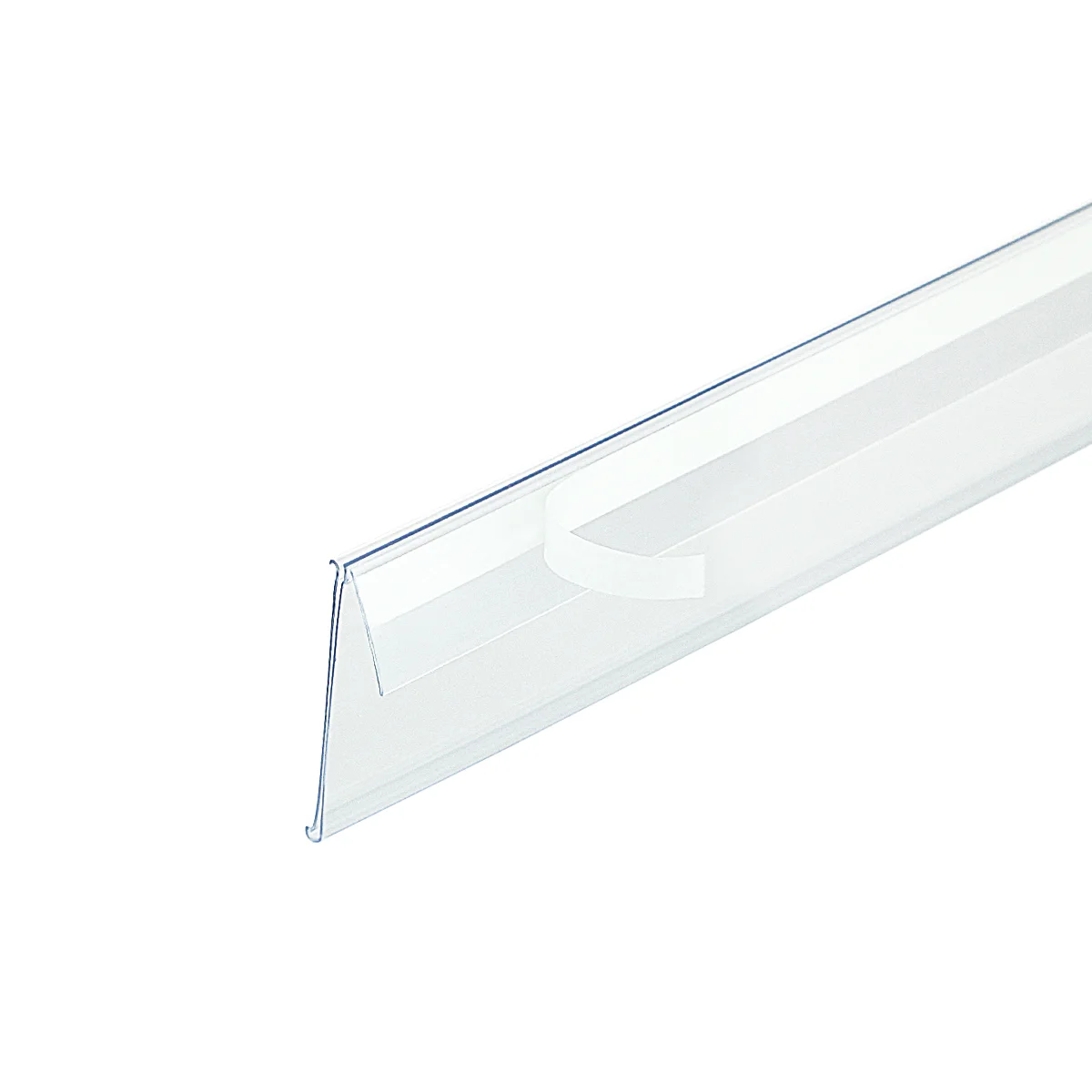 O‘z-o‘zidan yopishtiruvchi tokcha narx yorlig‘i ushlagichi NO60 shaffof, 1250 mm — 2-surat