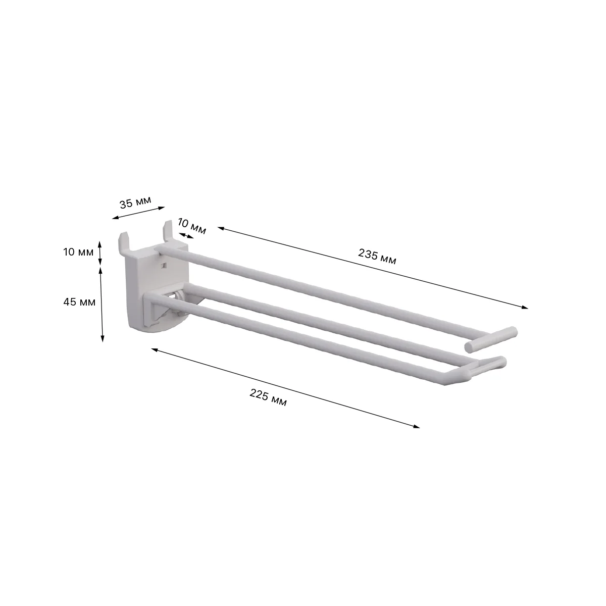 Qo‘sh ilgak DOUBLE HOOK-PH-CR-B-200 oq, karton uchun, uzunligi 200 mm — 4-surat