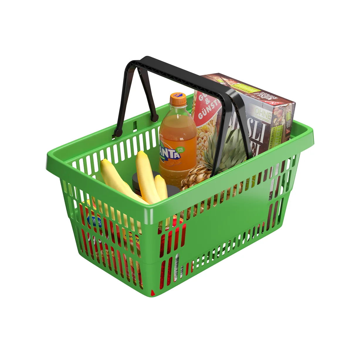 Kuchaytirilgan plastik savat ROCK, 20 litr, och yashil rang — 3-surat