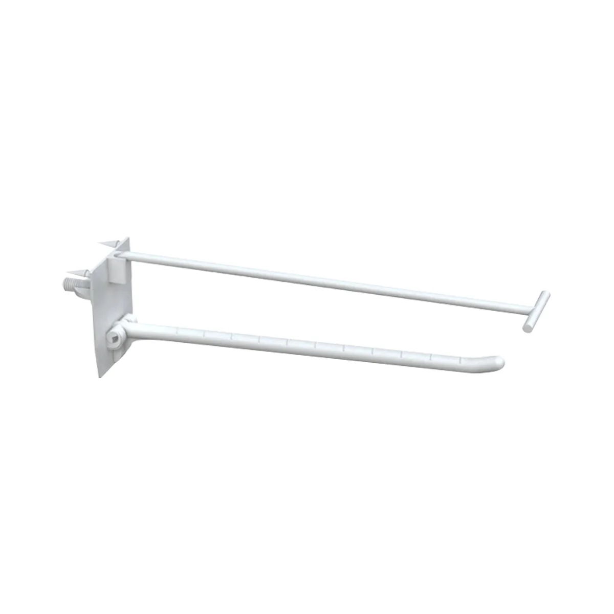 Yakka ilgak SINGLE HOOK-SCR-150, oq, karton uchun, vintli, uzunligi 150 mm — 1-surat
