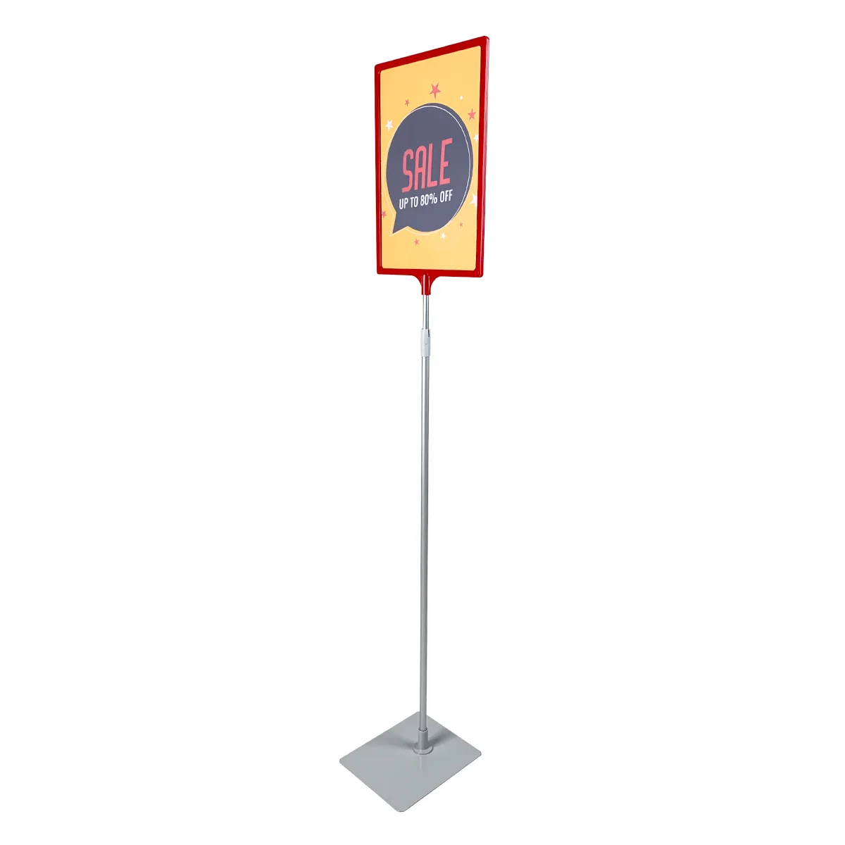 BASE-ML taglikli PFT-A4 pol stendi, 1100-1400 mm, qizil — 2-surat