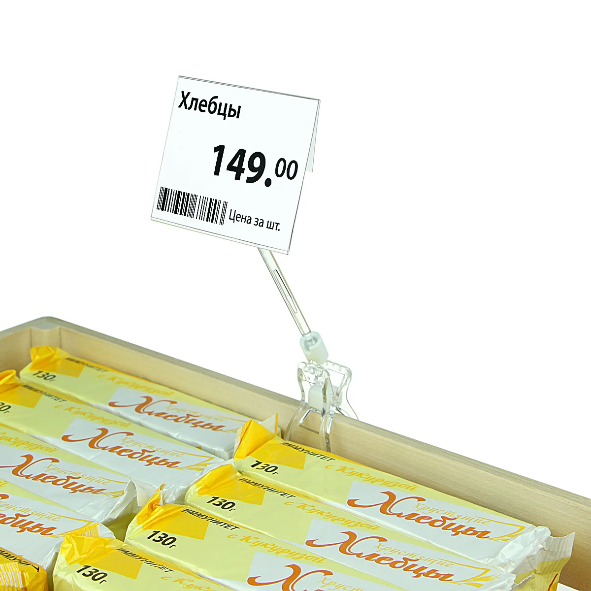 DELI-PRICER 80x60 gorizontal PET narx yorlig‘i cho‘ntagi — 5-surat