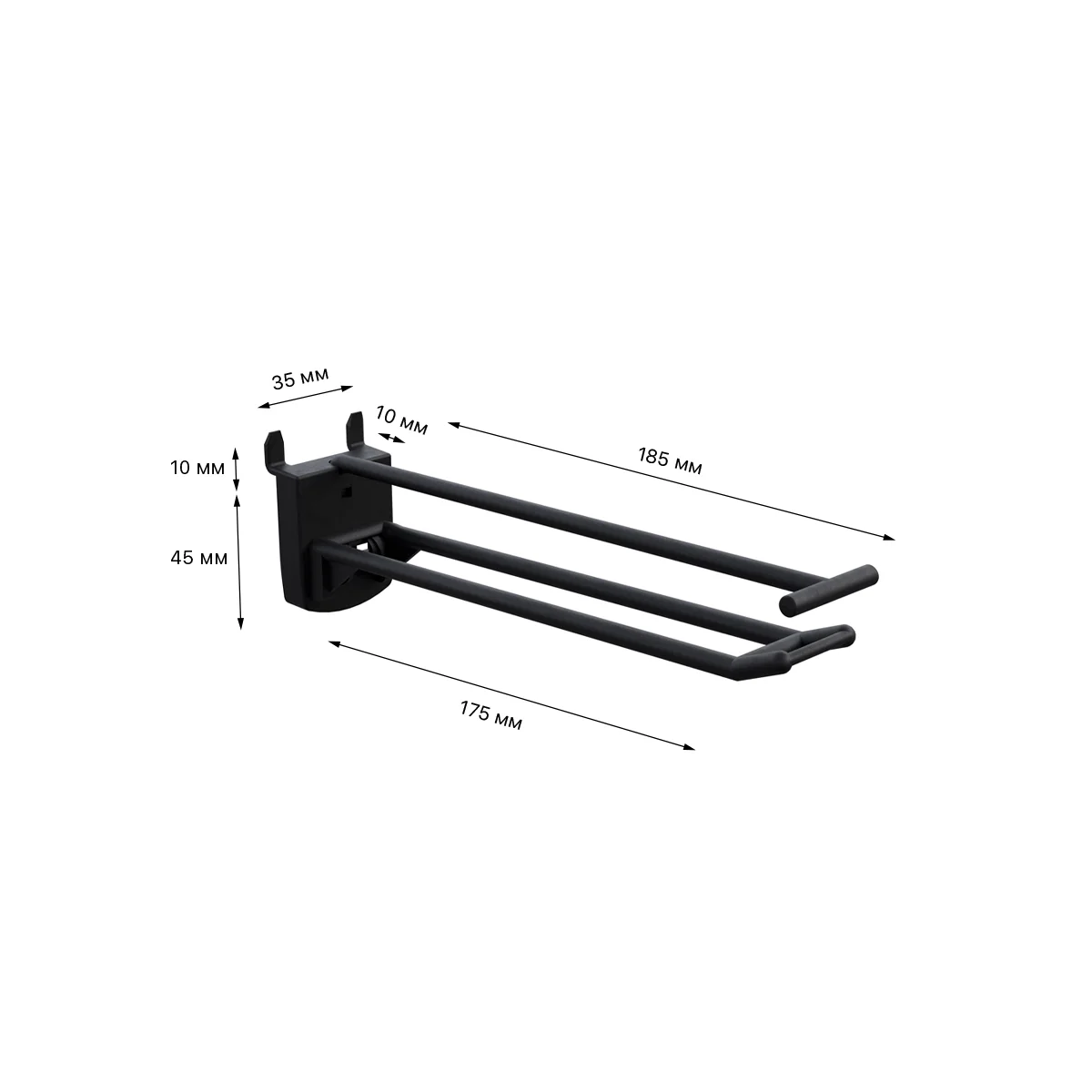 Qo‘sh ilgak DOUBLE HOOK-PH-CR-B-150 qora, karton uchun, uzunligi 150 mm — 4-surat