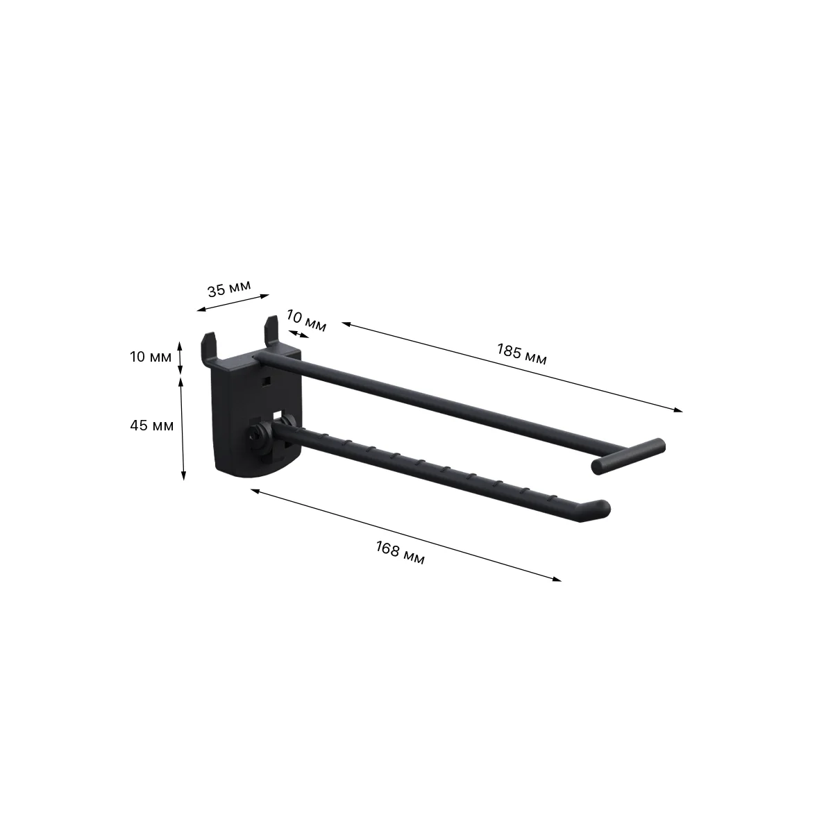 Крючок одинарный SINGLE HOOK-PH-CR-B-150 черный, в картон, длина 150 мм — фото 4