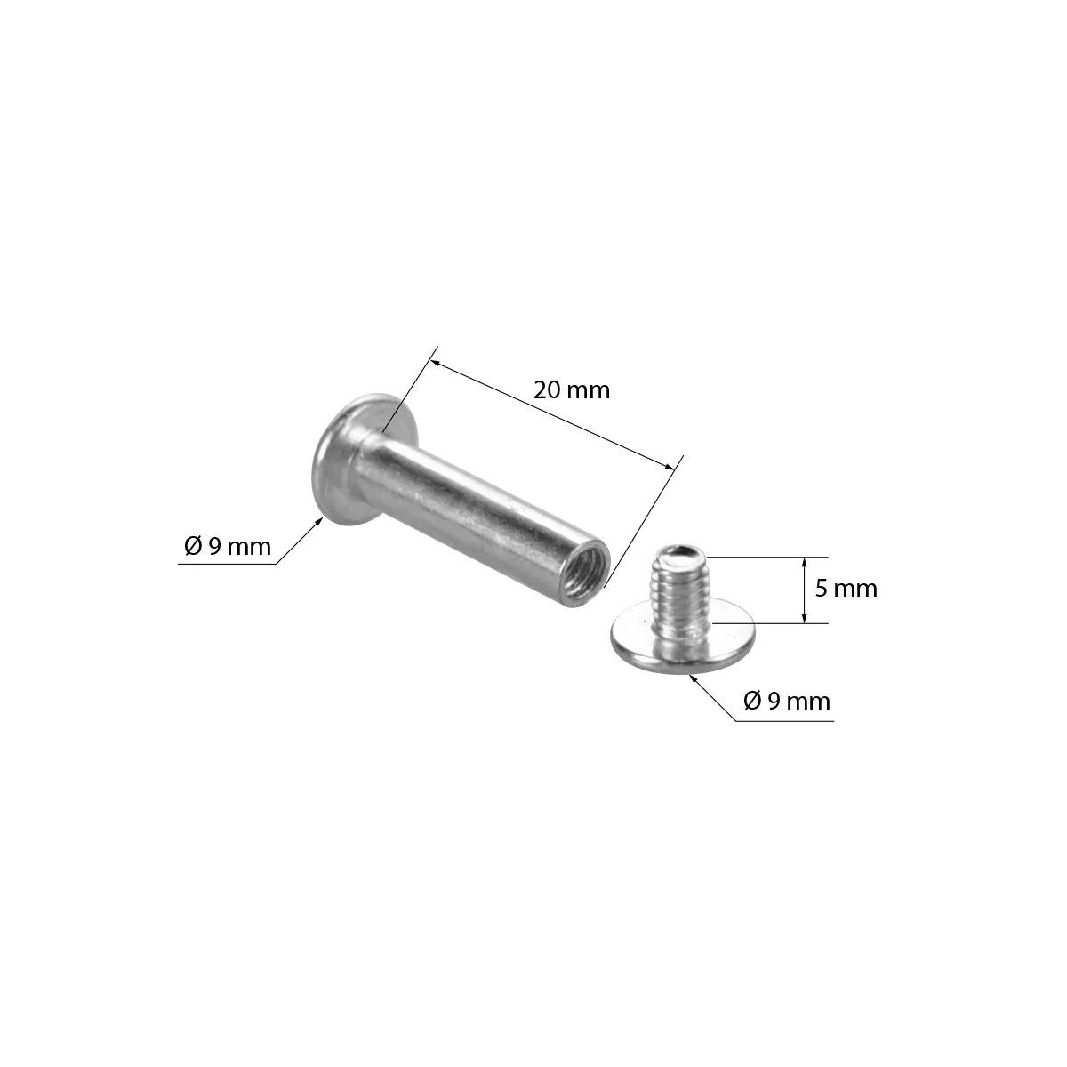 BINDING SCREW-20 metall muqovalash vinti, kumushrang — 6-surat