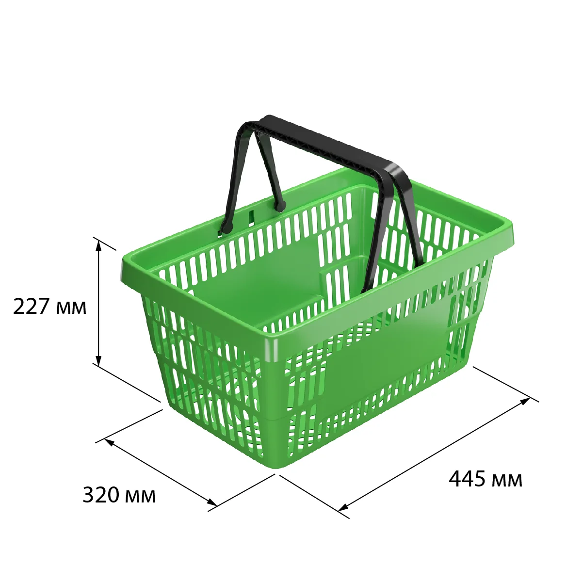 Kuchaytirilgan plastik savat ROCK, 20 litr, och yashil rang — 4-surat