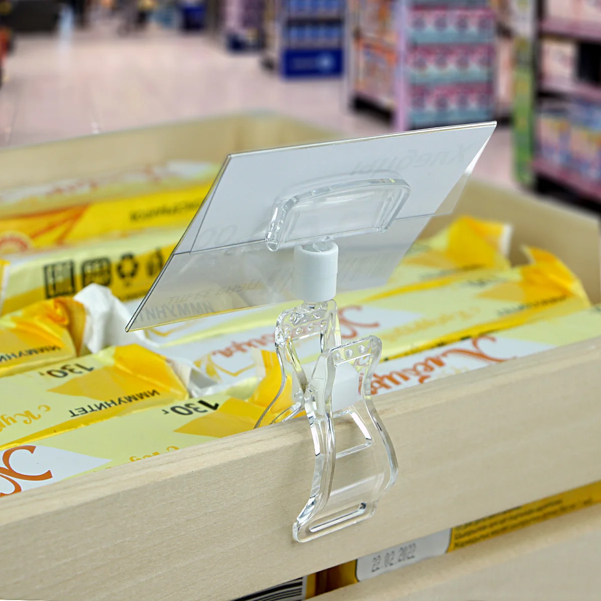 DELI-PRICER 80x60 gorizontal PET narx yorlig‘i cho‘ntagi — 4-surat