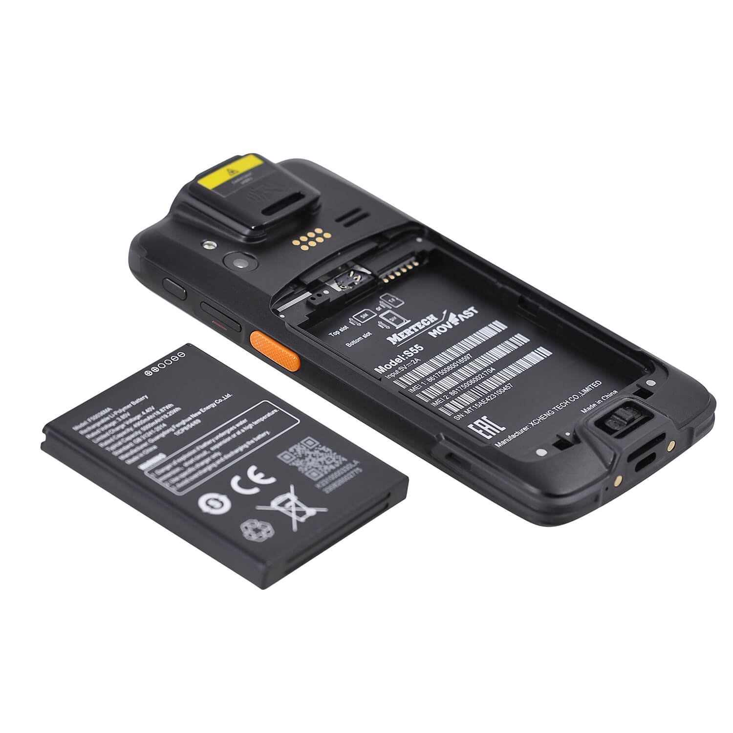 Ma'lumot yig'ish terminali MERTECH MovFast S55 (Android 13, 8 Core, 4Gb/64Gb, E4-2D, Wi-Fi, 4G) (9200-modda)